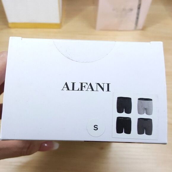 ALFANI Mens Boxer Briefs Small Gray 4-Pack Tagless 100% Cotton - Picture 4 of 7